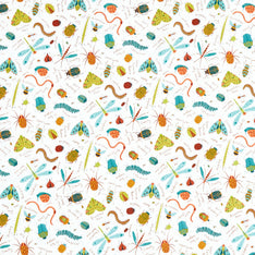 Backyard Bug Collector - Large Tossed Bugs Cream Multi Yardage Primary Image