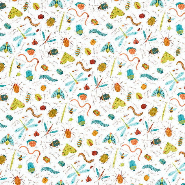 Backyard Bug Collector - Large Tossed Bugs Cream Multi Yardage Primary Image