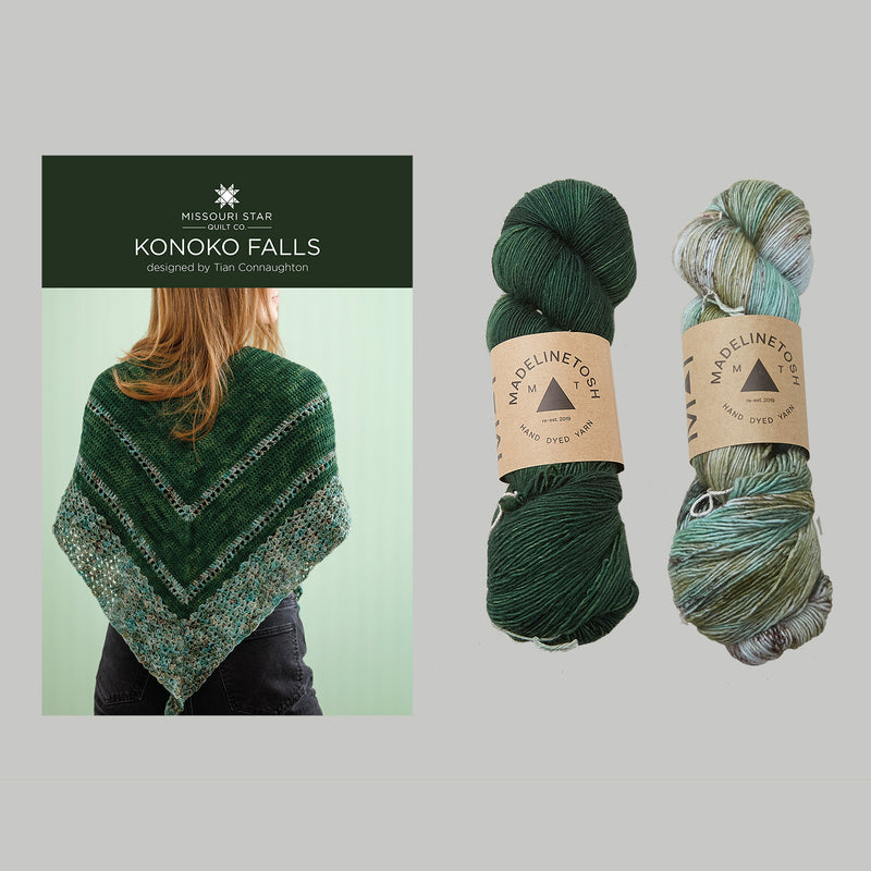 Konoko Falls Shawl Knit Kit - Moorland, Lost In Trees