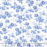 Jasper Blue - Rose Hedge Ivory Yardage