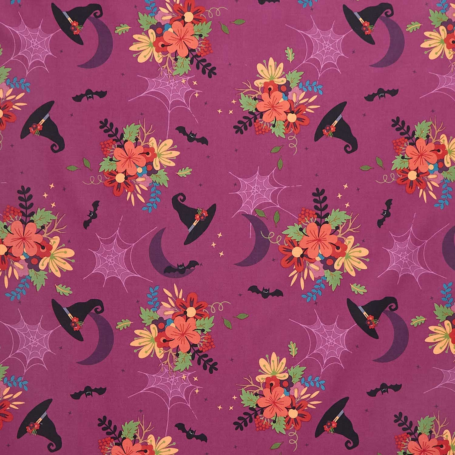 Little Witch - Witch Hat Main Magenta Yardage Primary Image