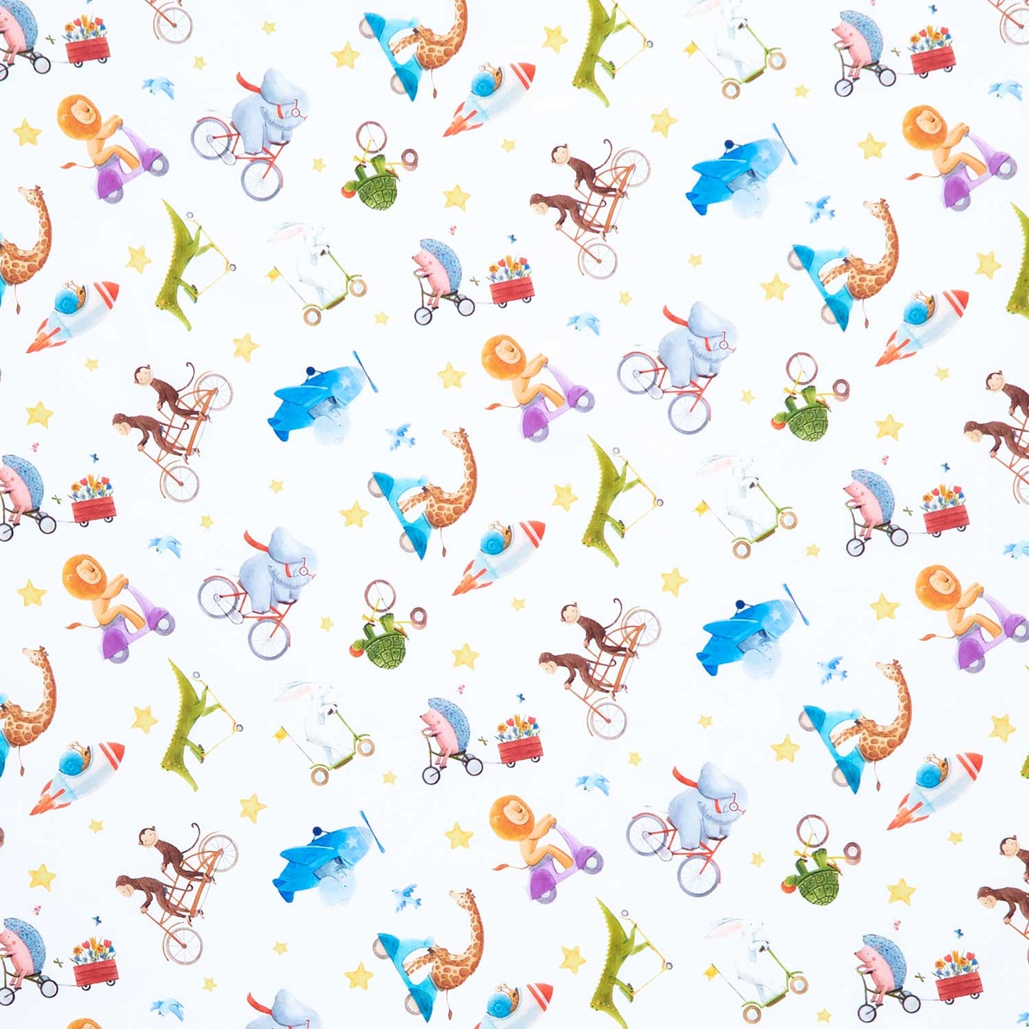 On The Go - Tossed Animals Multi Yardage Primary Image