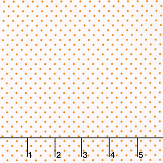 Swiss Dot - Swiss Dot Orange on White Yardage