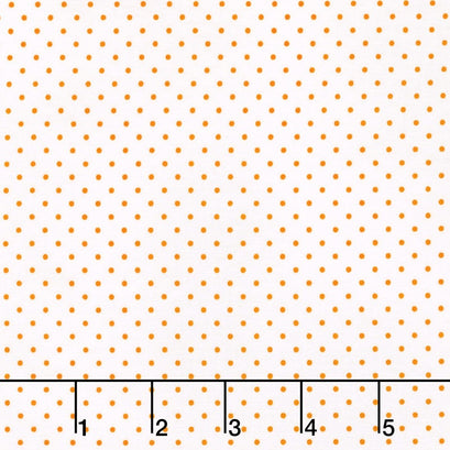 Swiss Dot - Swiss Dot Orange on White Yardage