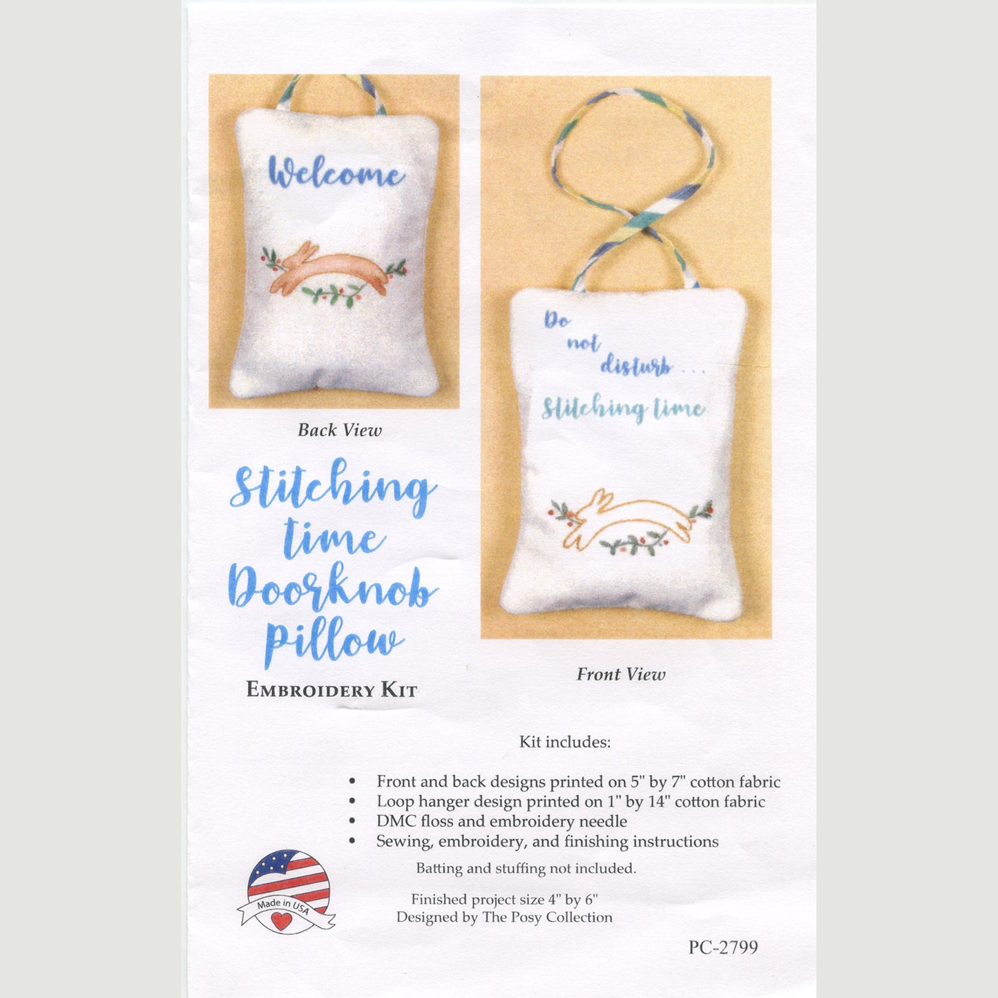 Stitching Time Doorknob Pillow Embroidery Kit Alternative View #4