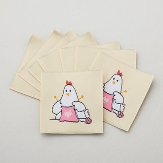 Minki Kim Woven Labels - Knitting Chicken