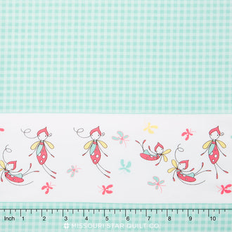 Butterfly Dance - Border Blue Yardage