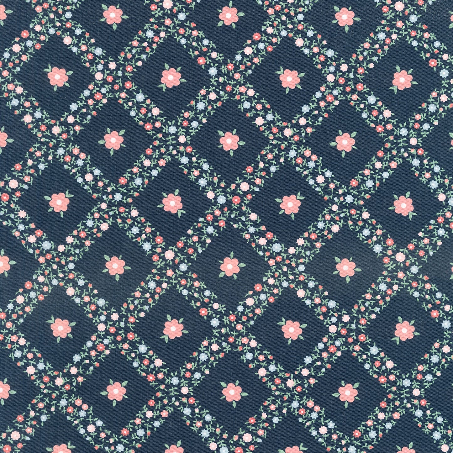 Rosemary Cottage - Trellis Navy Yardage