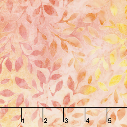 Artisan Batiks - Serendipity 3 Leaves Cantaloupe Yardage