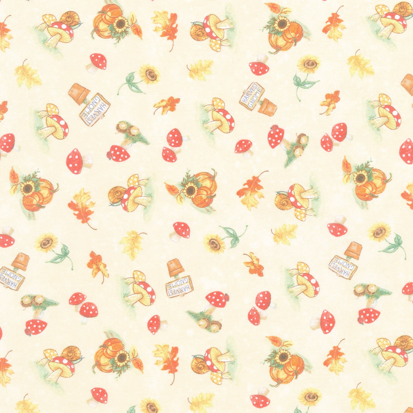 Gnome-kin Patch - Mushroom Toss Cream Yardage Primary Image