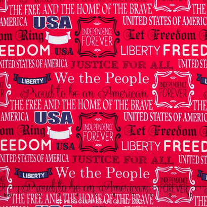 World Piece - Americana We the People Red Yardage