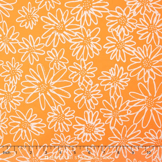 Blueberry Park - Bright Goldfish Daisy Sketch Yardage