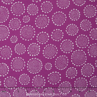 Blueberry Park - Bright Geranium Dotty Sunflowers Yardage