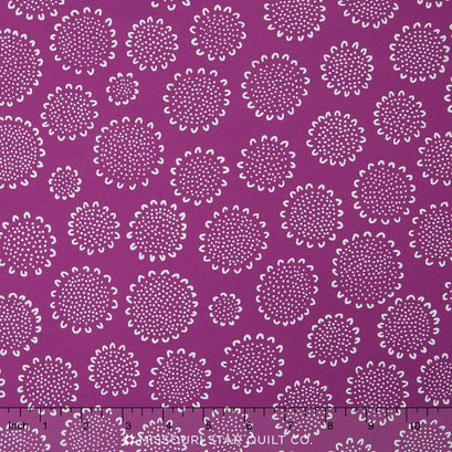 Blueberry Park - Bright Geranium Dotty Sunflowers Yardage