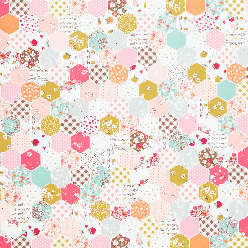 Bloomberry - Mini Hexagaon Cheater Print Multi Yardage Primary Image