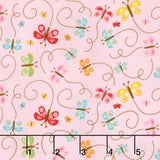 Happy Day - Happy Butterflies Pink Yardage