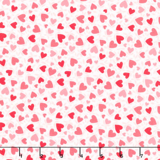 Playtime Flannel - Hearts Red Yardage