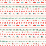 Christmas In The Cabin - Holiday Bound Binding Stripes White Yardage Primary Image