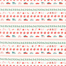 Christmas In The Cabin - Holiday Bound Binding Stripes White Yardage Primary Image