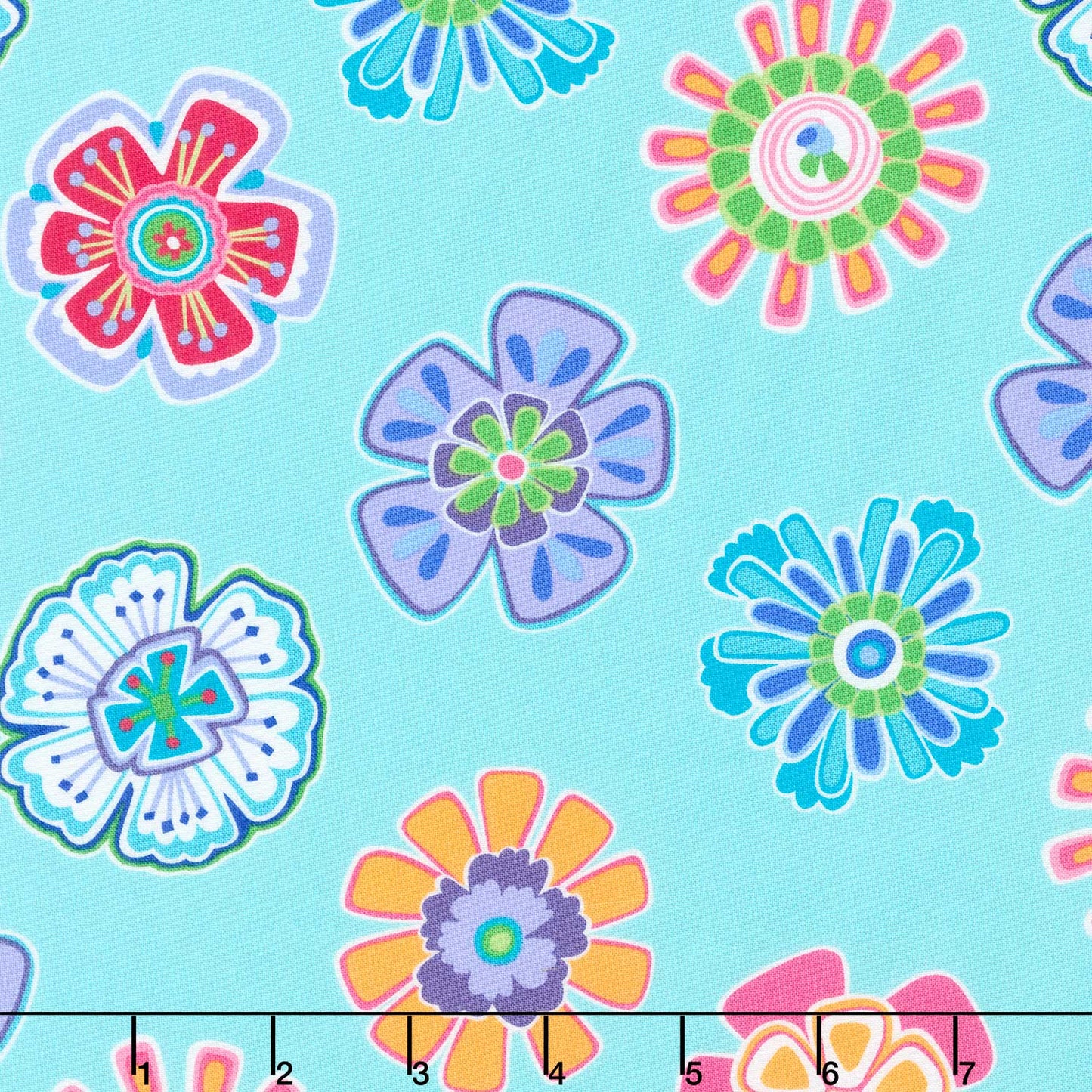 Fiesta - Party Time Aqua Yardage Primary Image