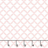 Garden Redwork - Geo Dotted Circle White Yardage Primary Image