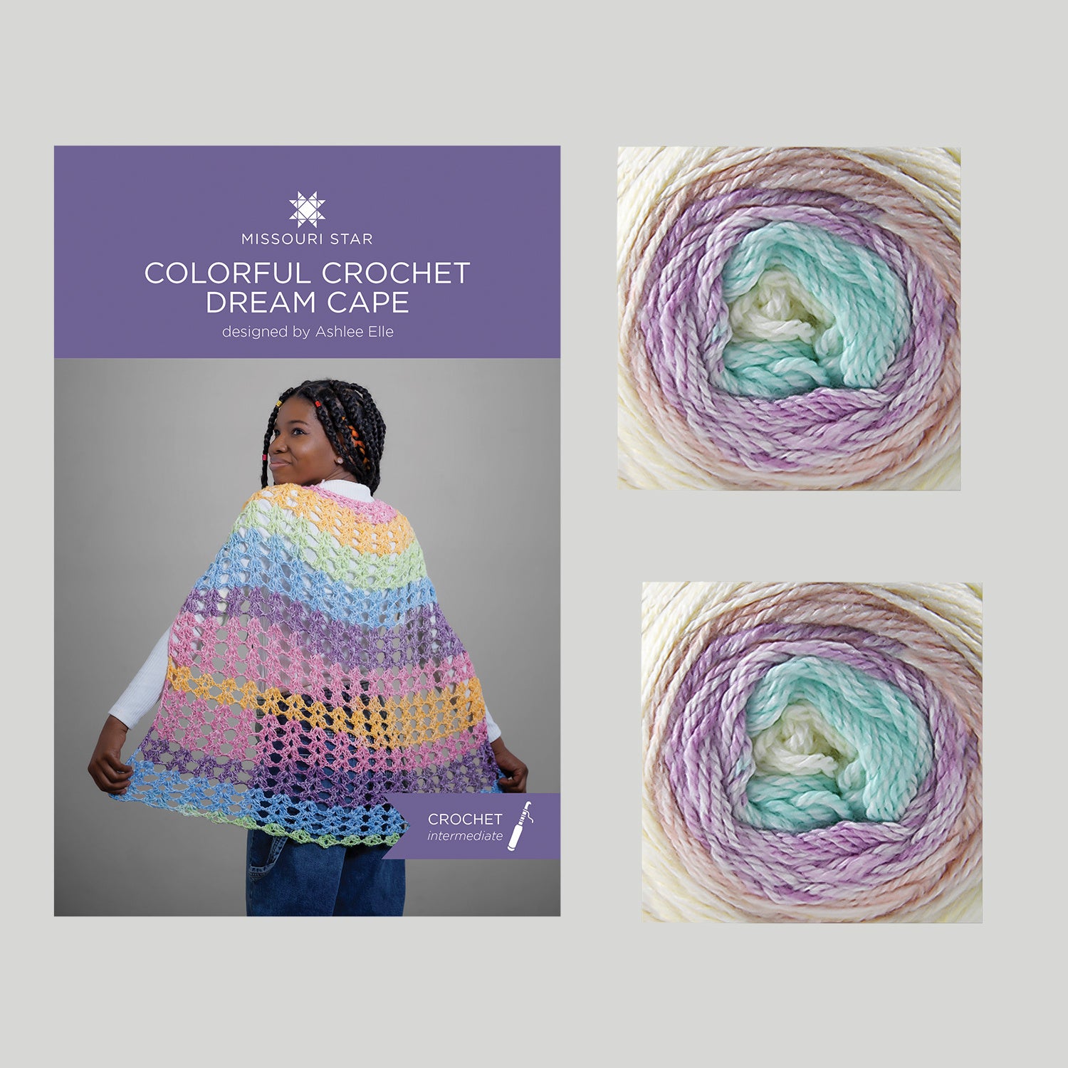 Colorful Crochet Dream Cape - Pastels Crochet Kit Primary Image