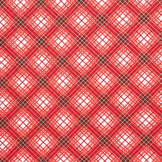 Christmas Musical - Holiday Plaid Red Metallic Yardage Primary Image