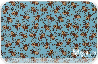 Zoofari - Monkey Blue Yardage