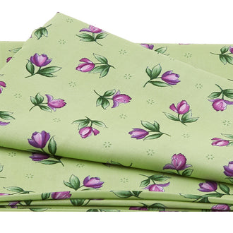 Catalina Ultra Violet Favorites - Single Blossoms Green & Purple 2 Yard Cut