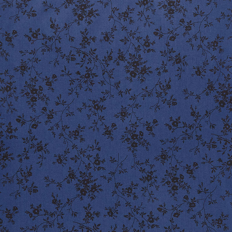 Nightfall (Maywood Studio) - Vine Floral Navy/Black Yardage Primary Image