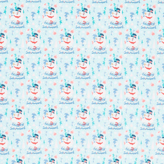 Character Winter Holiday Collection III - Frosty Retro Light Blue Yardage