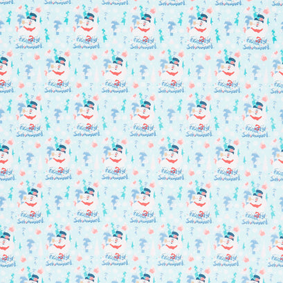 Character Winter Holiday Collection III - Frosty Retro Light Blue Yardage