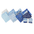 Holiday Flourish - Snow Flower Blue Colorstory Metallic Fat Quarter Bundle Primary Image