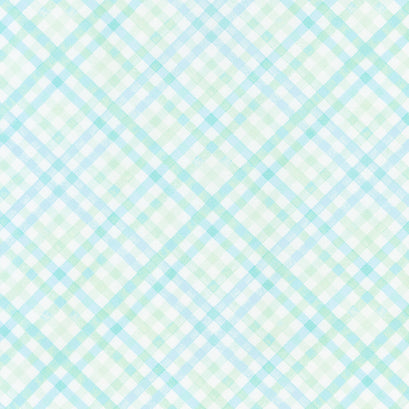 XOXO - Diagonal Plaid Light Teal Yardage