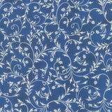 Holiday Flourish - Snow Flower - Blue ColorstorySwirls Navy Yardage Primary Image