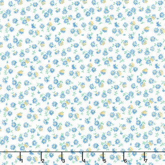 1930's Basics - Daisies Blue Yardage