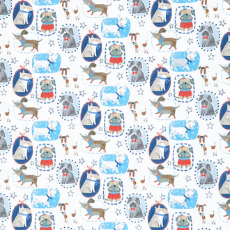 Dogs - Dogs Portrait White Yardage