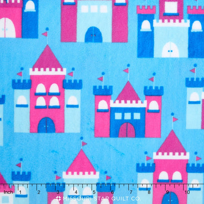 Cuddle® Prints - Castles Turquoise 60" Minky Yardage