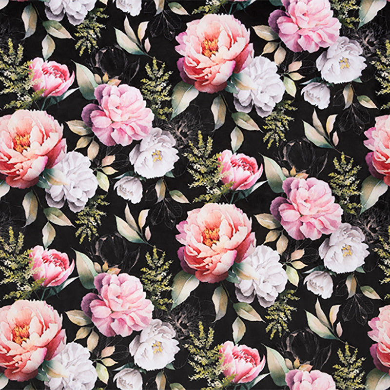 Pink Floral Vintage Minky Print