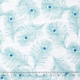 Embrace - Double Gauze Plumage Teal Yardage