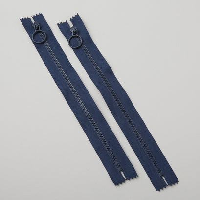 9" Hoop Pull Zippers - Navy