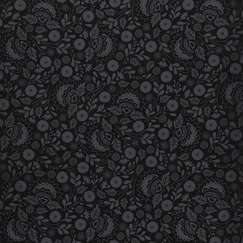 Jardin Noir - Plants Black Yardage Primary Image