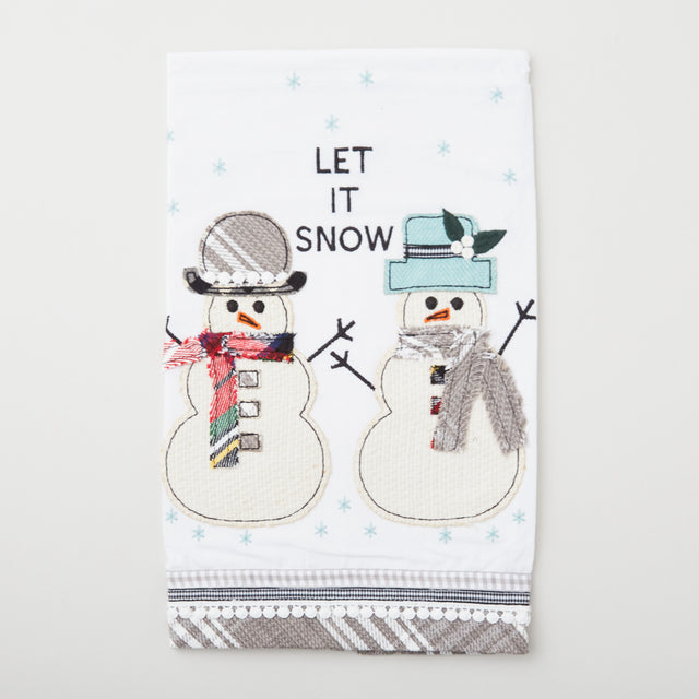 Decorative Towel Santa Kitchen Towels Set/2 Cotton Snowy Print