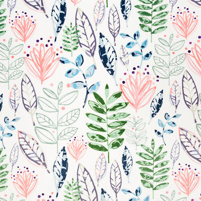 Cuddle® Prints - Modern Leaf Blossom Digitally Printed Minky Yardage