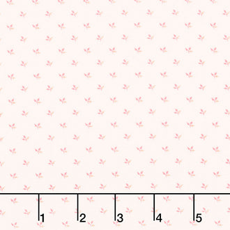 Strawberries and Cream - Tiny Leaf Sprig Yardage