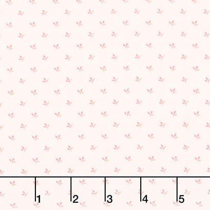 Strawberries and Cream - Tiny Leaf Sprig Yardage