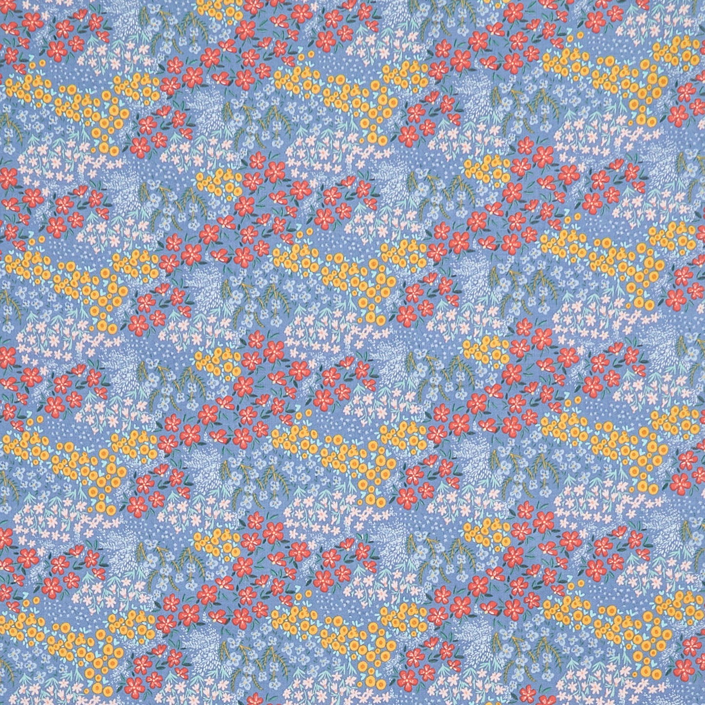 Farmhouse Summer - Floral Denim Yardage Primary Image