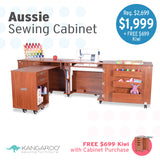 Aussie II Sewing Cabinet (Teak) with Kiwi Cabinet (Teak) Primary Image