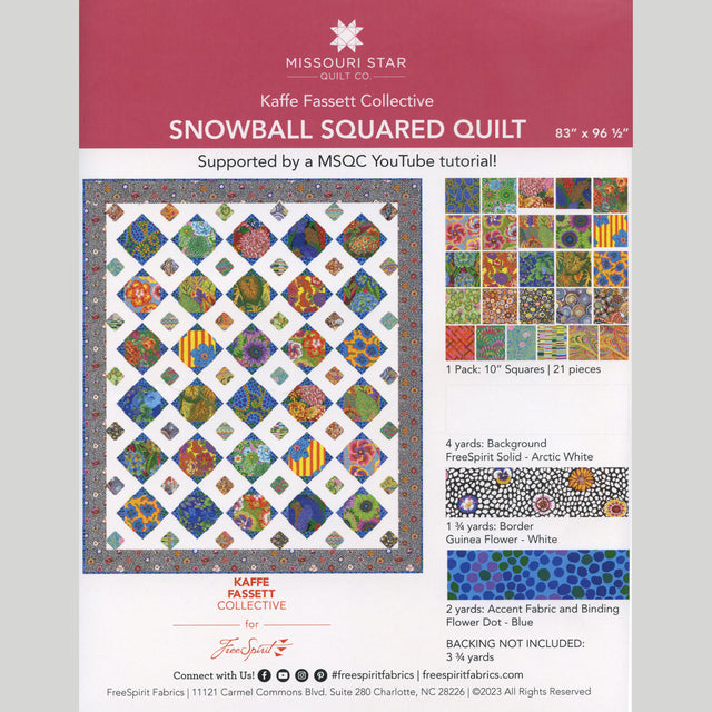 Missouri Star Kaffe Fassett Snowball Squared Quilt Kit