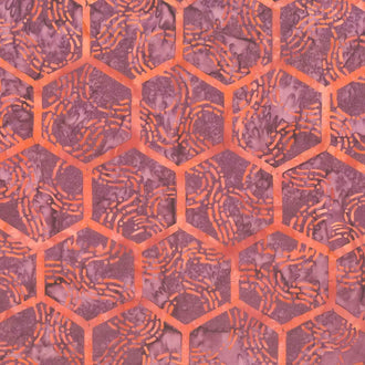 Chromatic Batiks - Hexies Pink Sangria Yardage